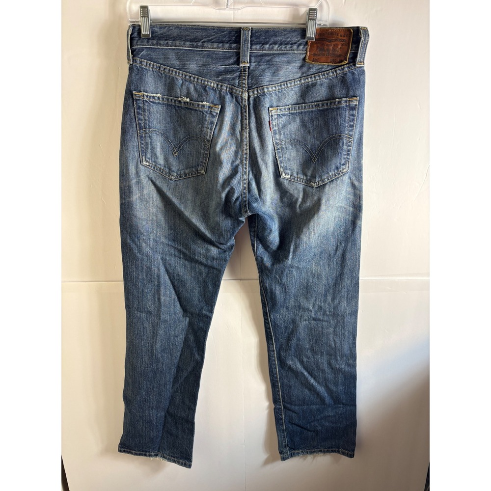 Levis 501 Mens Straight Leg Button Fly Medium Wash Blue‎ Denim Jeans 32x30